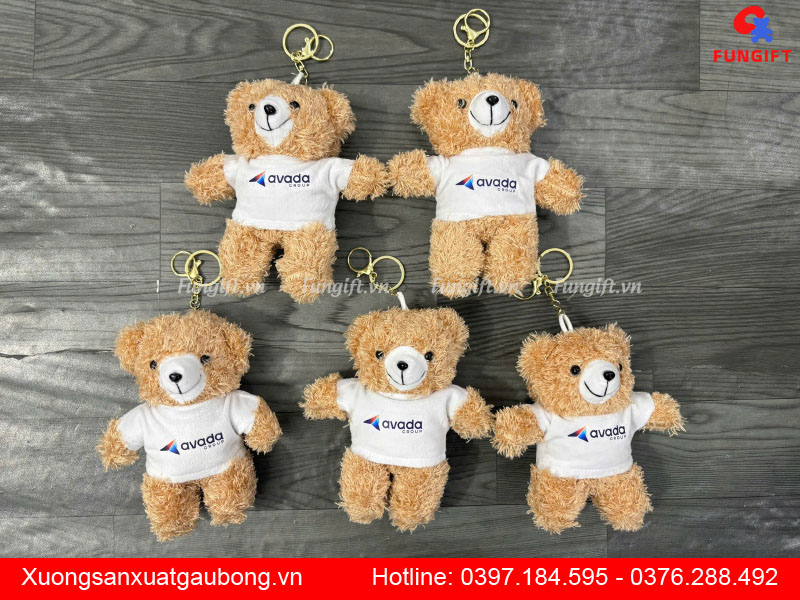Gấu móc khóa in logo công ty