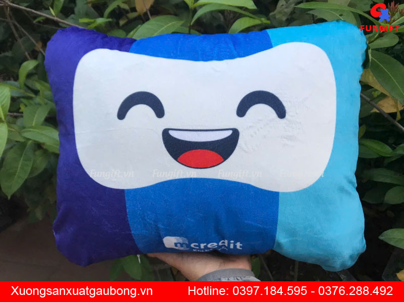 Gối vuông tựa lưng in chuyển nhiệt