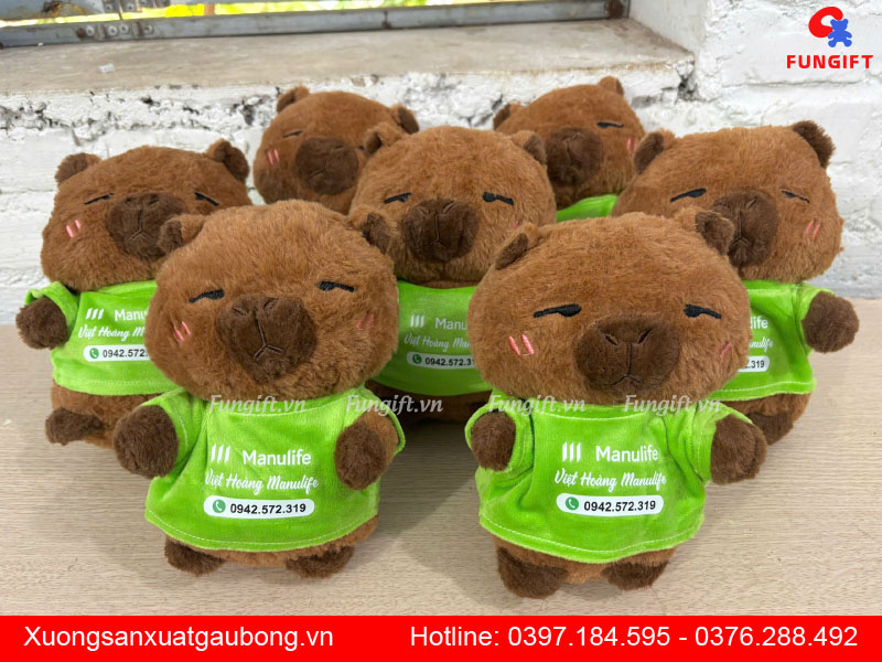 Mẫu gấu capybara dễ thương in logo