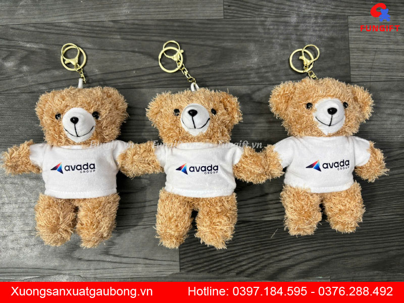 Mẫu gấu móc khóa 15cm in logo