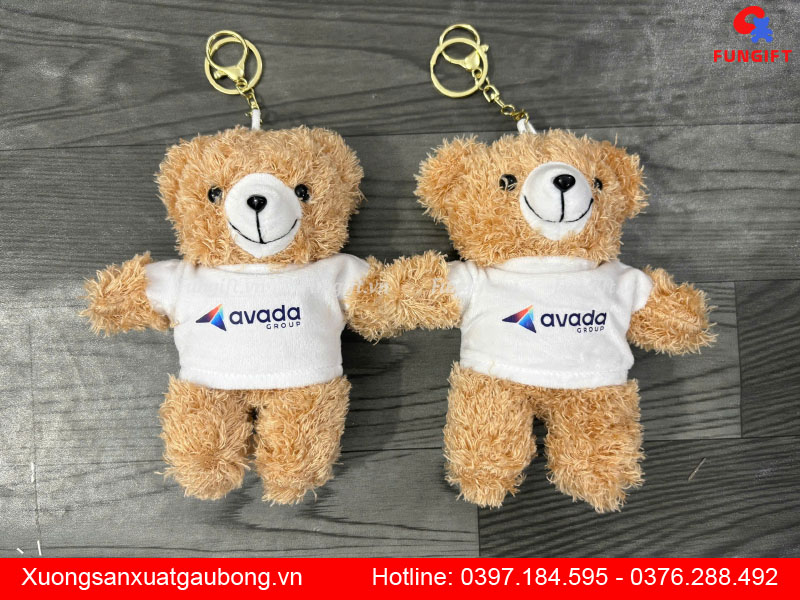 Móc khóa gấu bông in theo yêu cầu