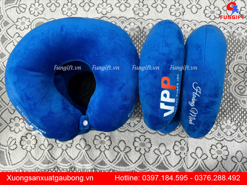 Gối chữ U kê cổ in logo giá rẻ