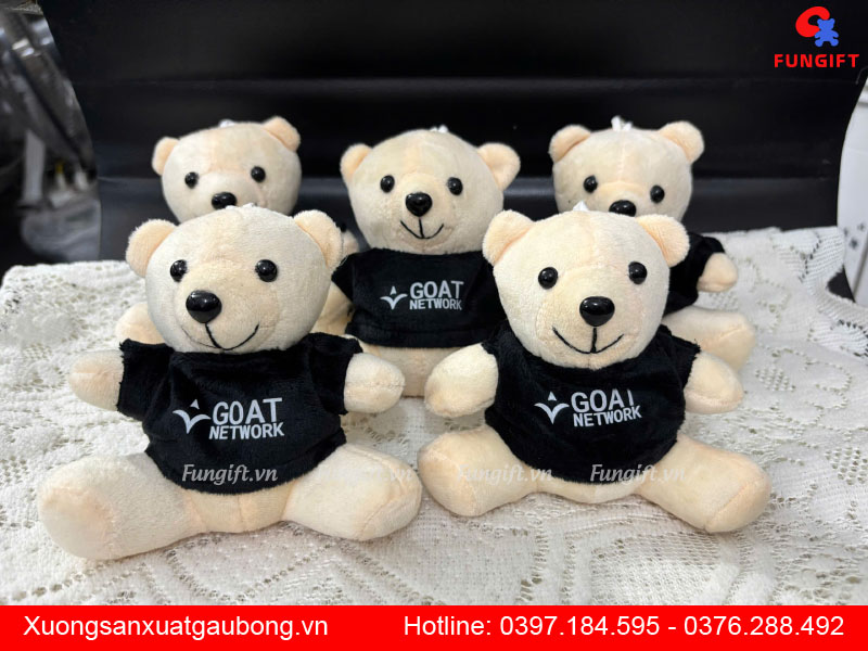 Móc khoá gấu bông in logo