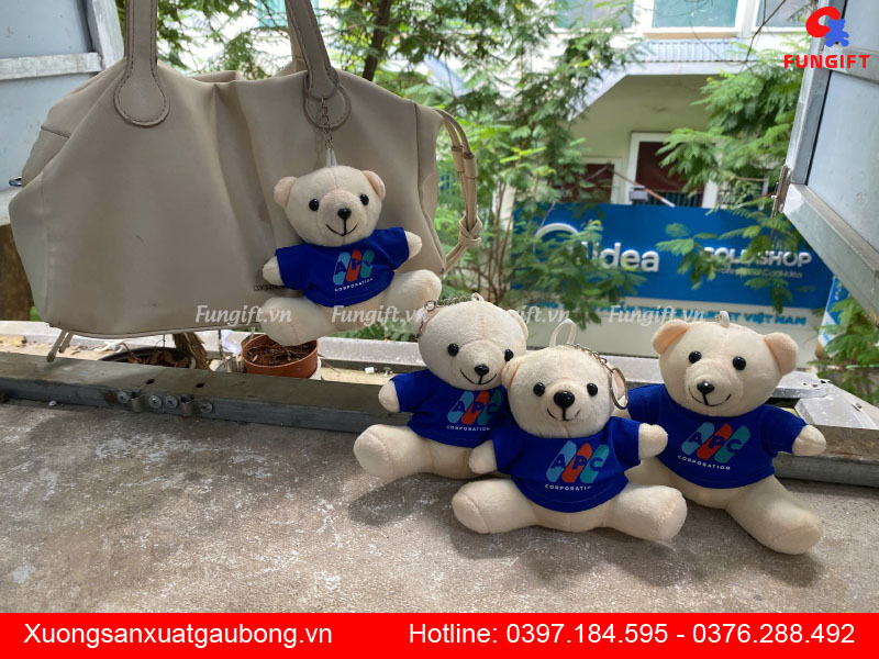 Móc khoá gấu bông in theo yêu cầu