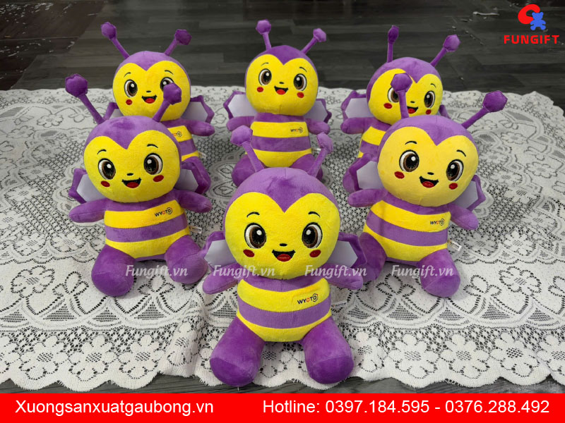 Gấu bông ong vàng in logo