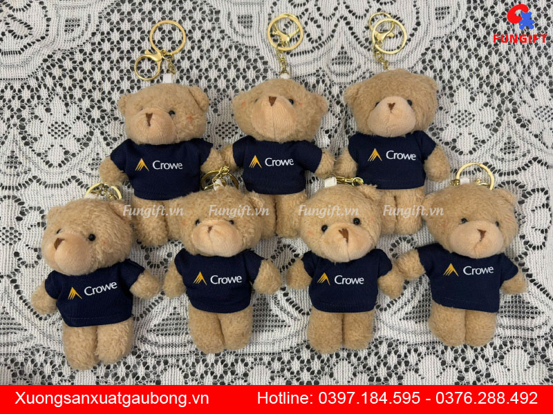 Móc khoá gấu bông in theo yêu cầu